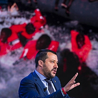 Italy's Deputy Prime Minister Salvini during a talkshow© EPA Italy's Deputy Prime Minister Salvini during a talkshow